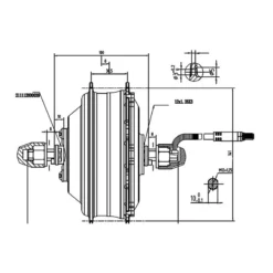 EBS V2 SGI-G Vorderradmotor 36V 250W | Hochleistungsmotor für E-Bikes | Motoren & Montagezubehör -EBike-Solutions Geschäft SGI G Frontmotor Dimensionszeichnung F01 1280x1280
